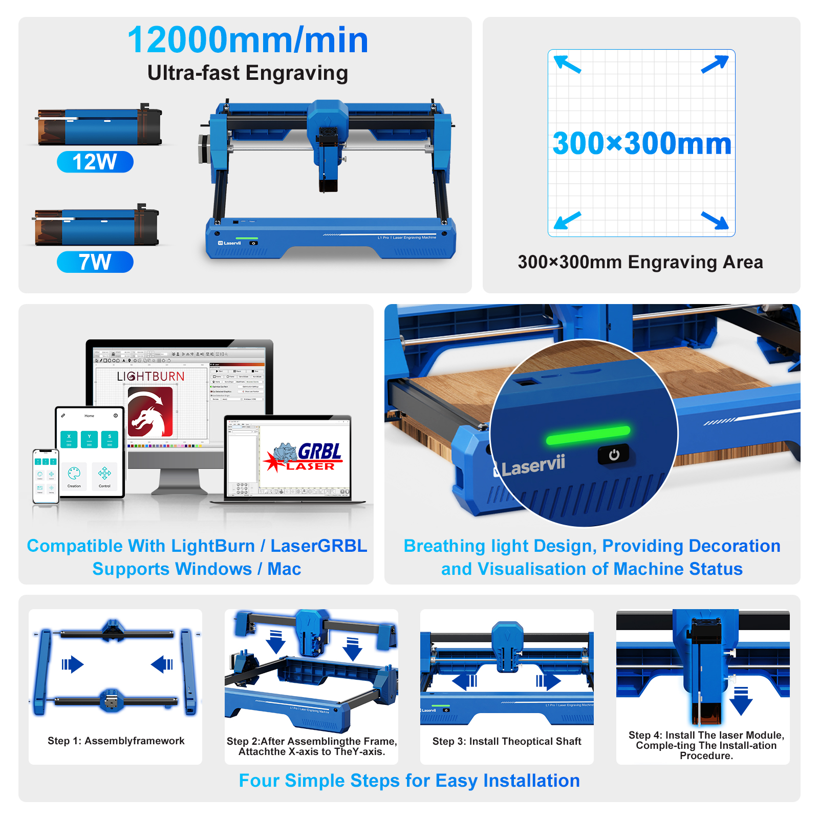Industrial Laser Engraving Machine - Лазерный гравировально-резательный станок Laservii L1 Pro