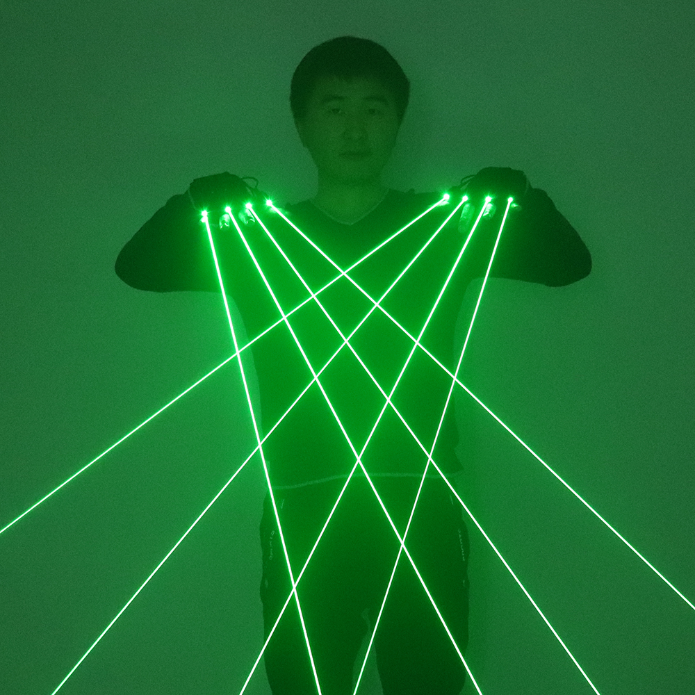 Industrial Laser Beam - Зеленые лазерные перчатки, лазерный луч, вспышка