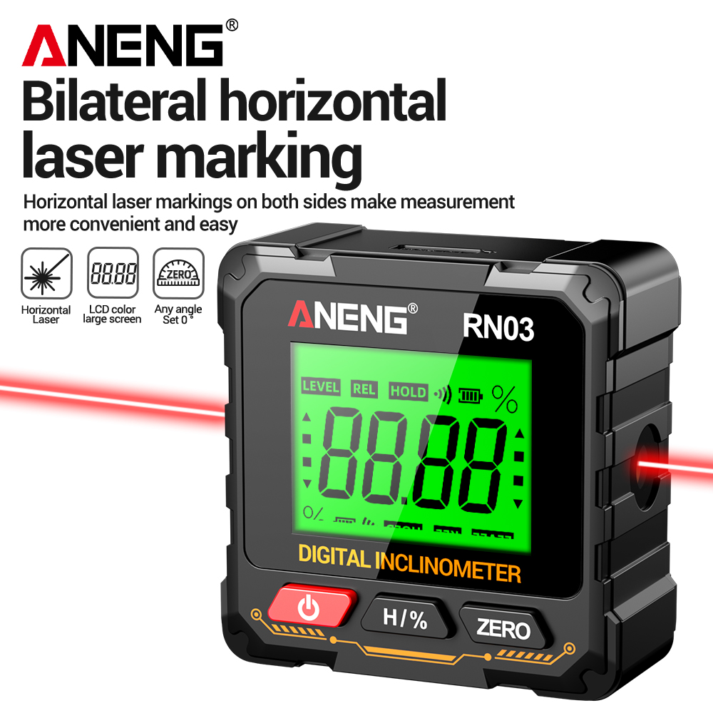Industrial Laser Alignment Tool - Магнитный цифровой угломер ANENG RN03 лазерный
