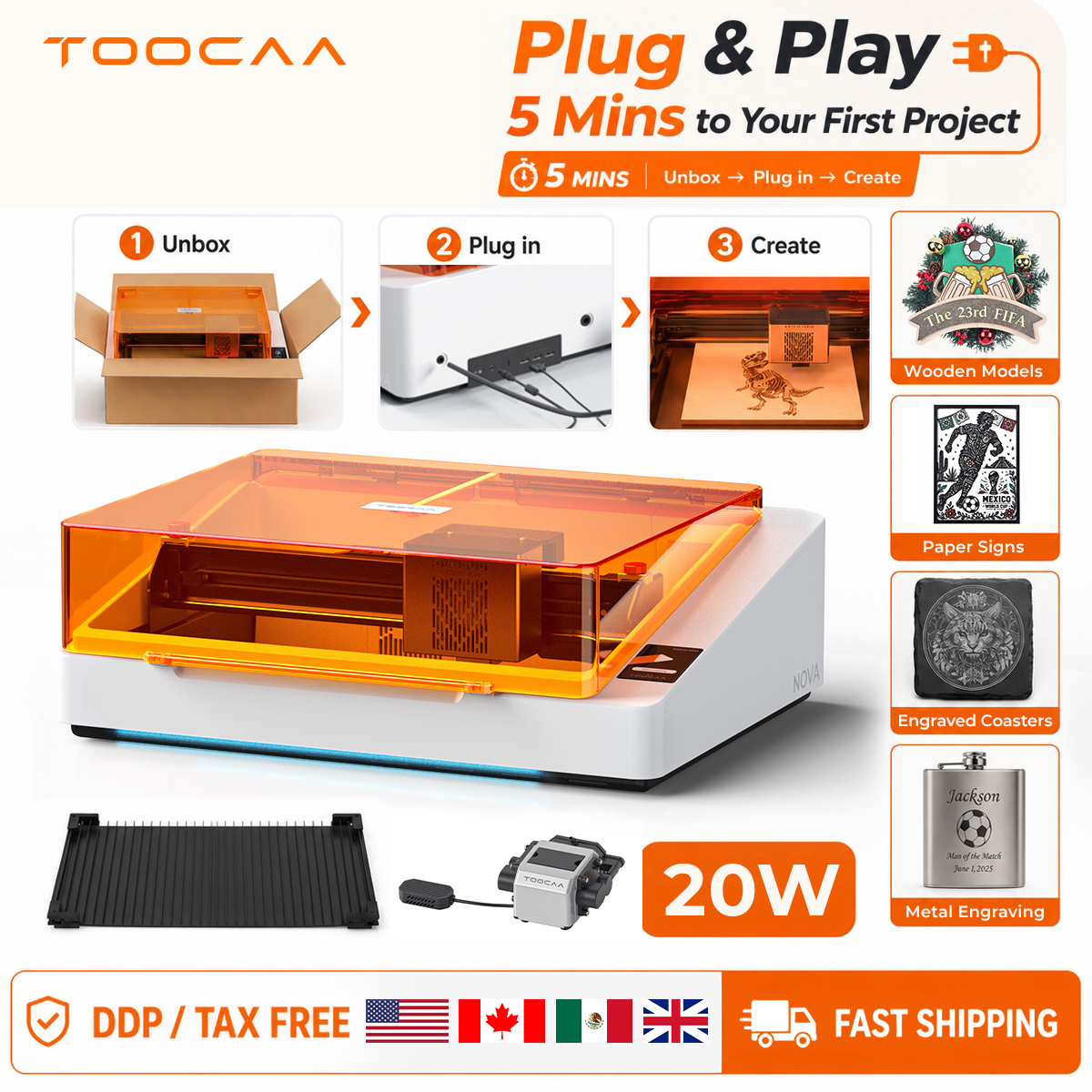 Industrial Laser Engraving Machine - Лазерный гравер TOOCAA NOVA 20W для
