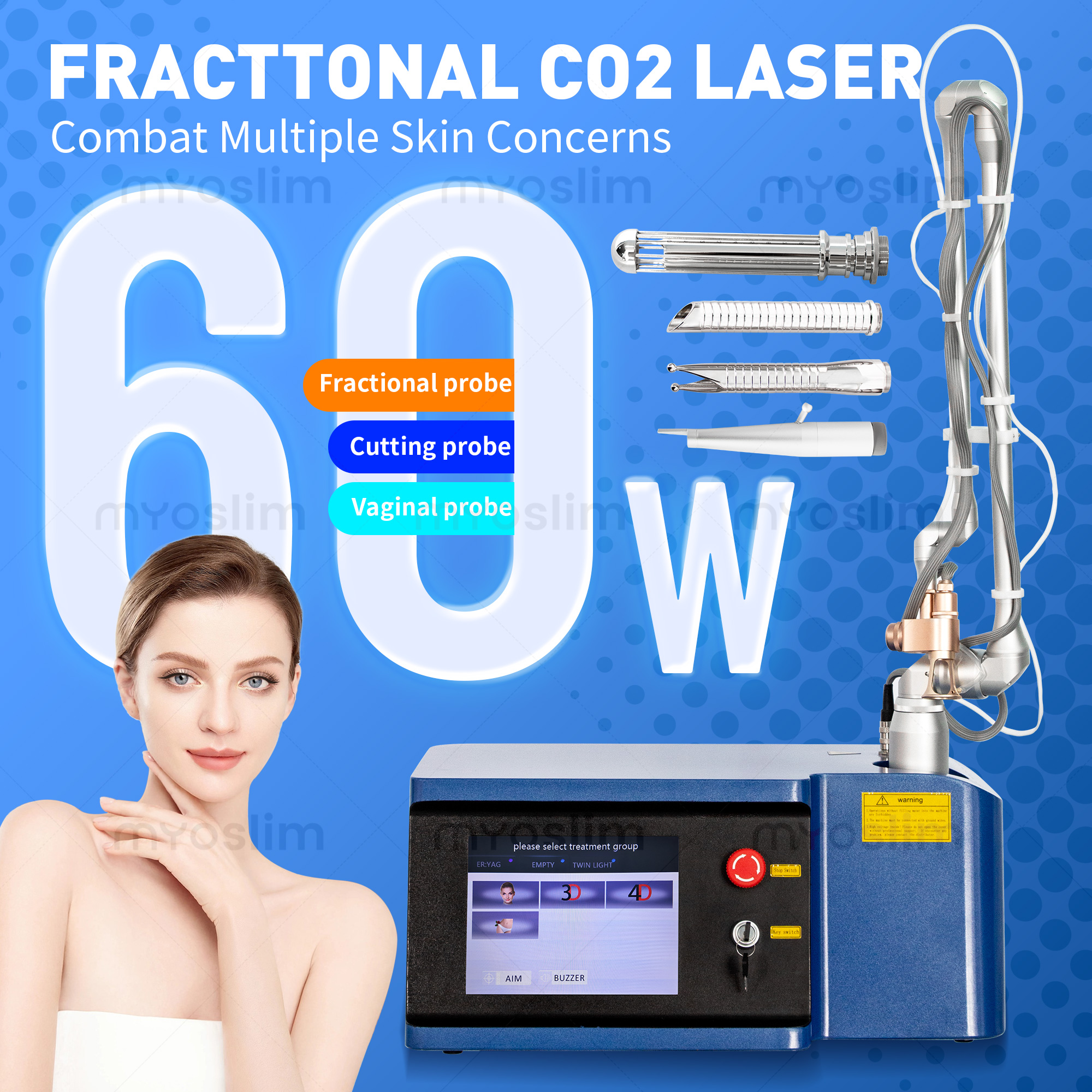Laser Marking Machine - Профессиональный фракционный CO2-лазер 60 Вт для