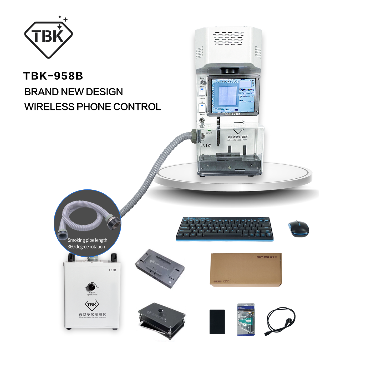 TBK 958B Полный комплект лазер – обзор и цена Fume Extractor Laser