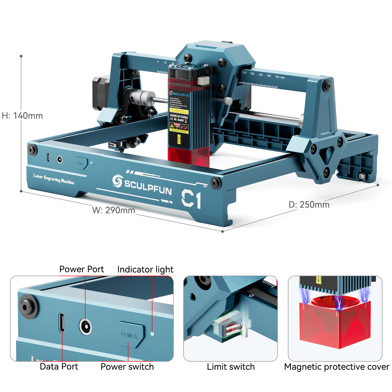 Лазерный гравер Sculpfun 3W C1 – обзор и цена Industrial Laser Engraving Machine
