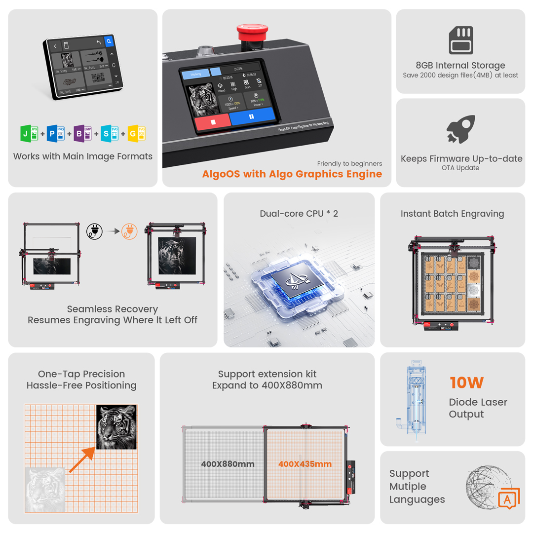 AlgoLaser DIY KIT MK2 10 Вт ла – обзор и цена Industrial Laser Engraving Machine
